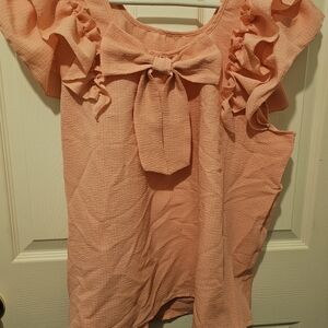 Elegant Peach Ruffle Top